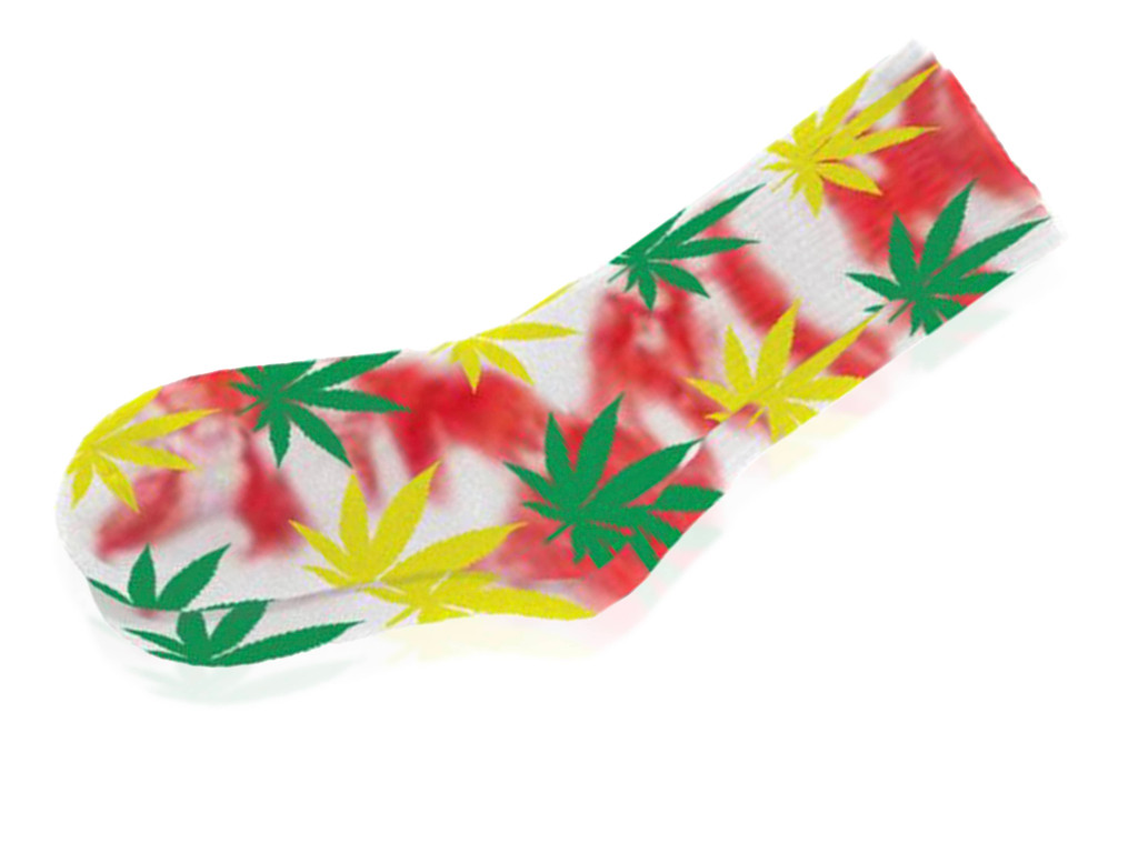 Pot leaf Pink Tie Dye Socks by Blazing Buddies