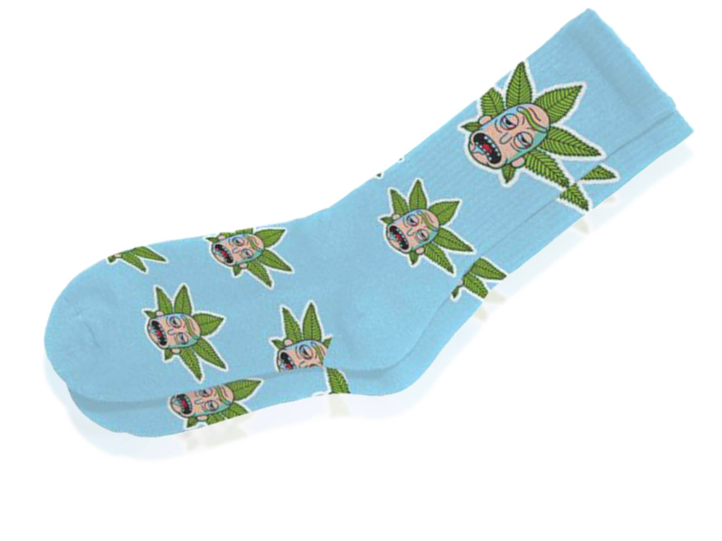 Rick Leaf Sky Blue Socks by Blazing Buddies
