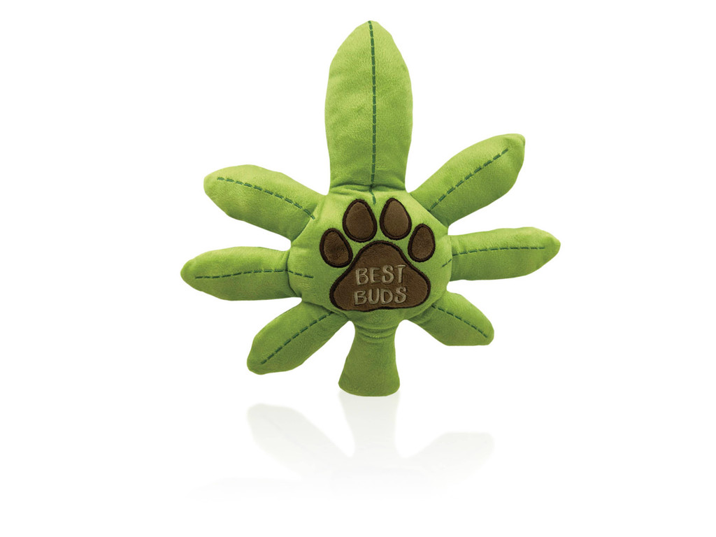 Pot Leaf Stuffed Dog Toy by Stoned Puppy