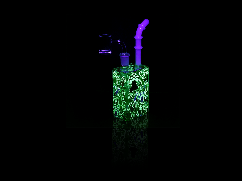 Glow in the Dark Mushroom Juice Box Dab Rig