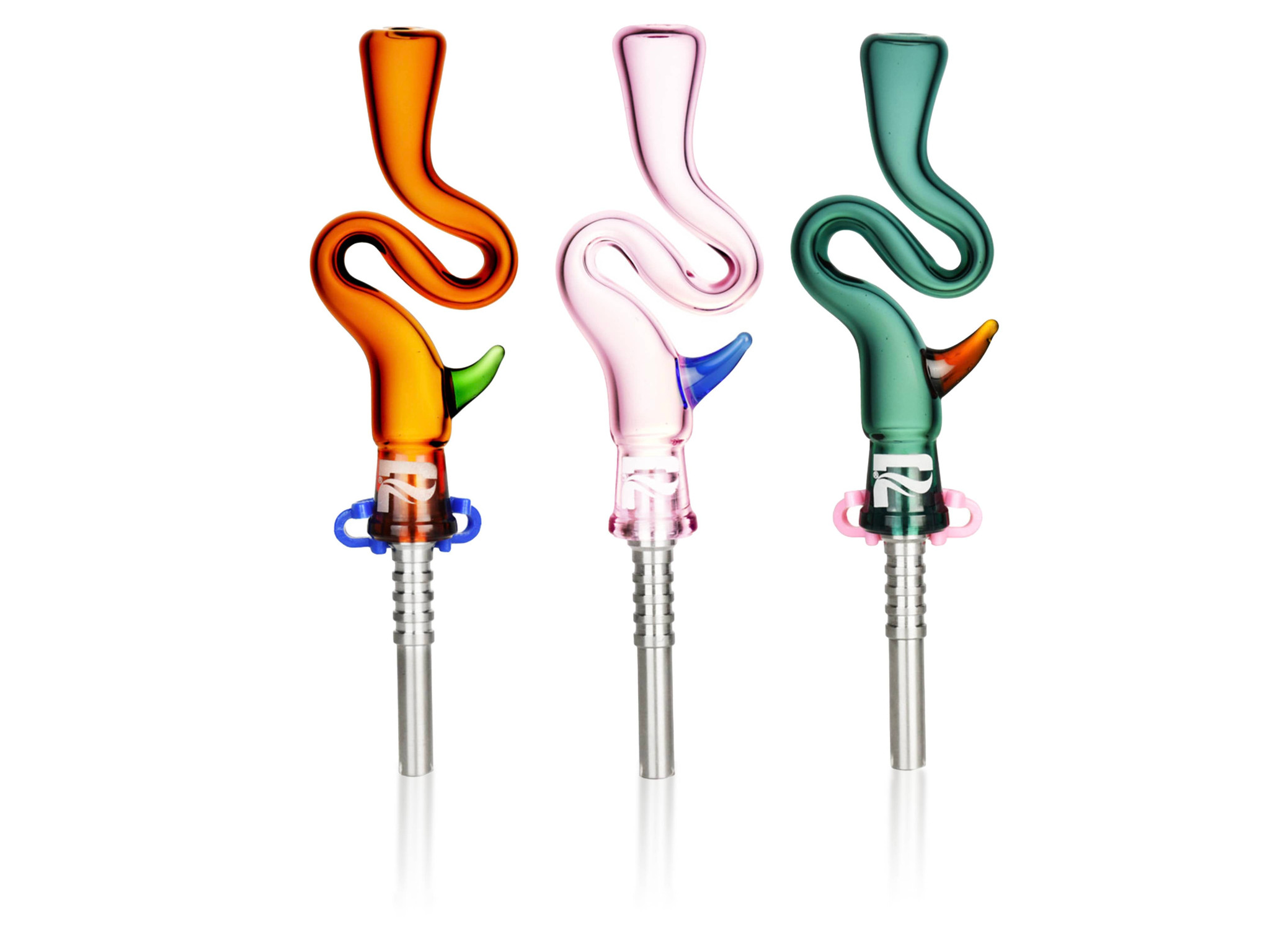 Bendy Glass Dab Straw with Horn 5.75