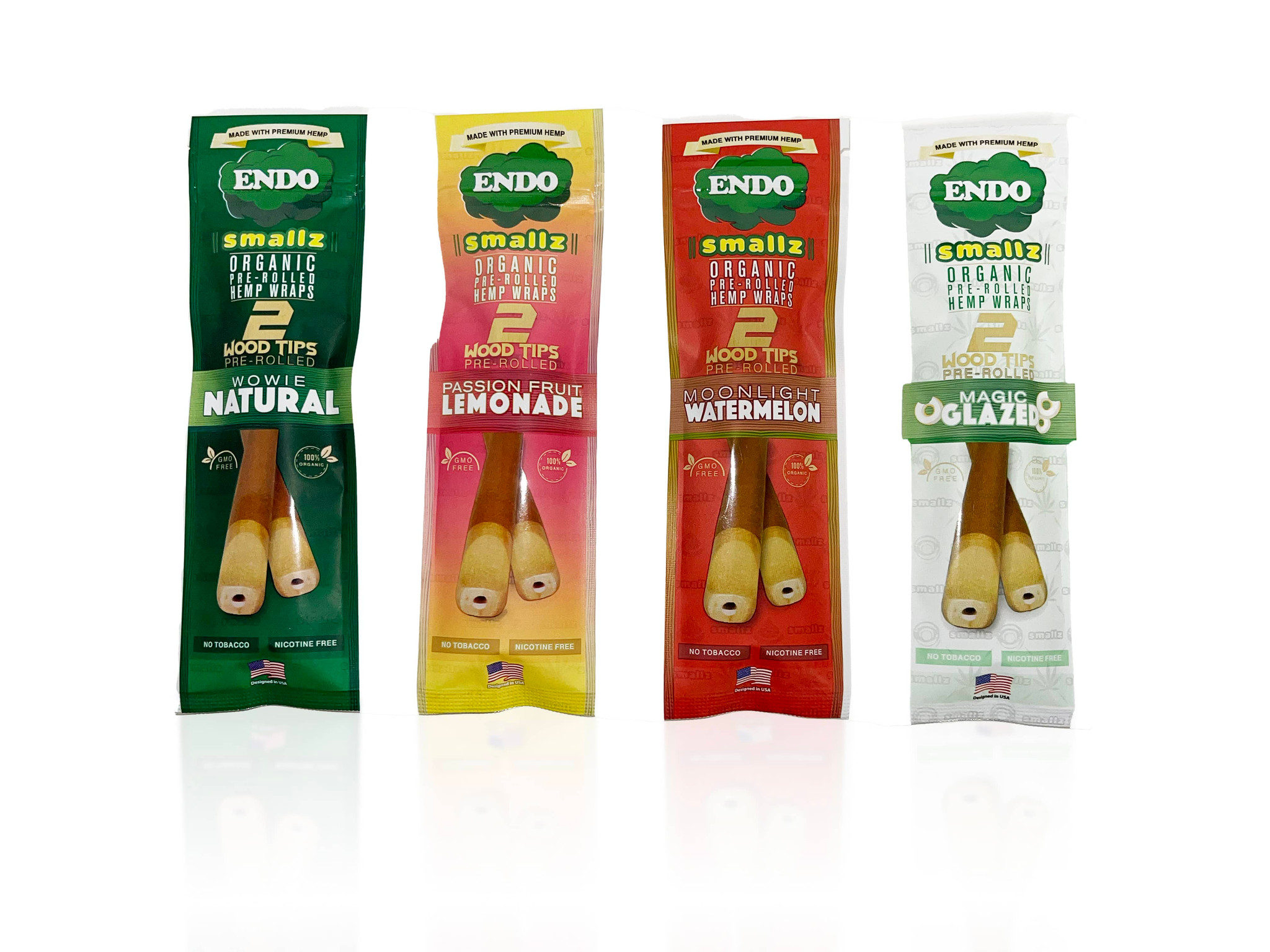 Smallz Organic PreRolled Hemp Wraps with Wood Tips Endo