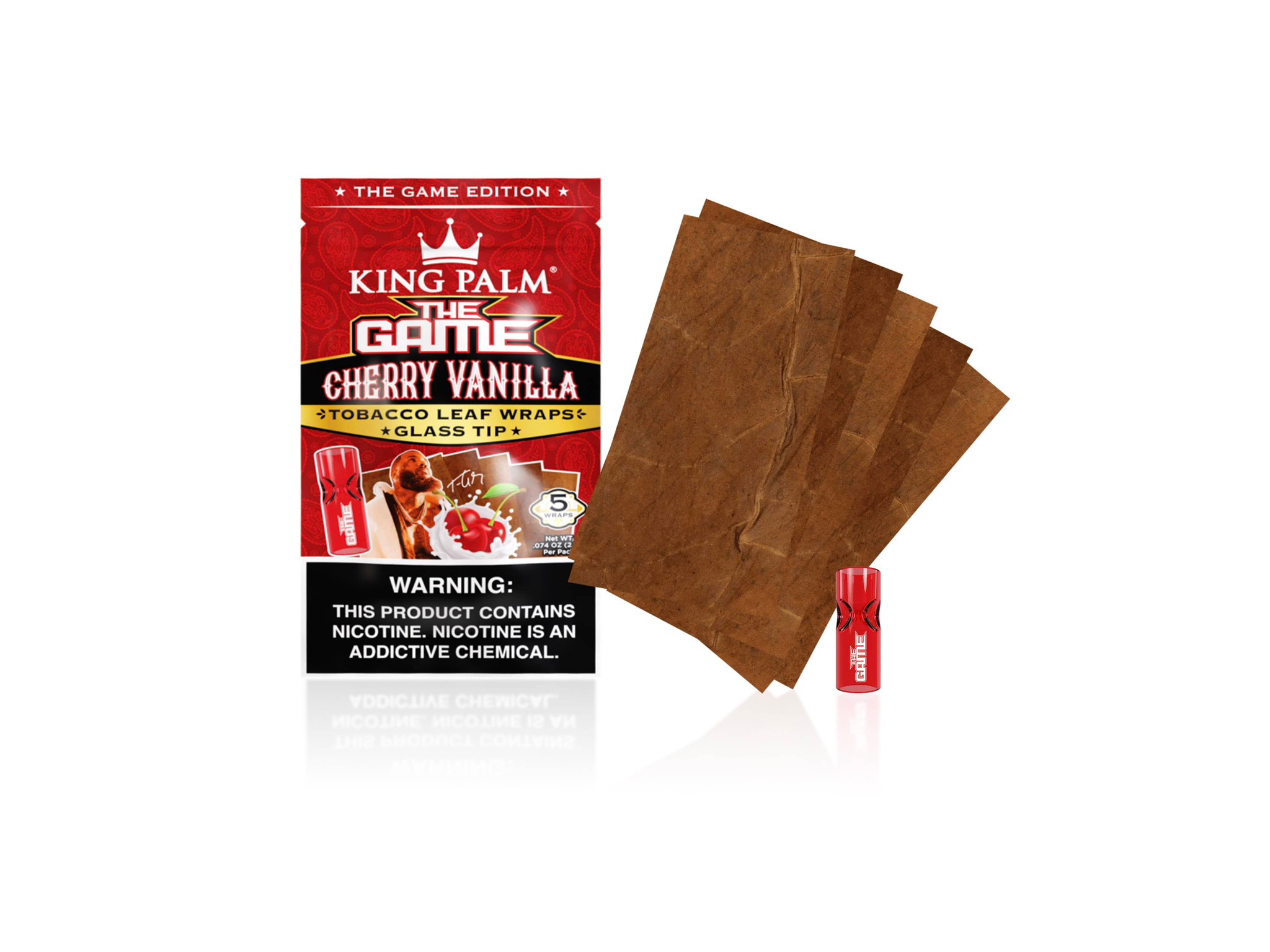 The Game Cherry Vanilla Wraps with Glass Tip | King Palm