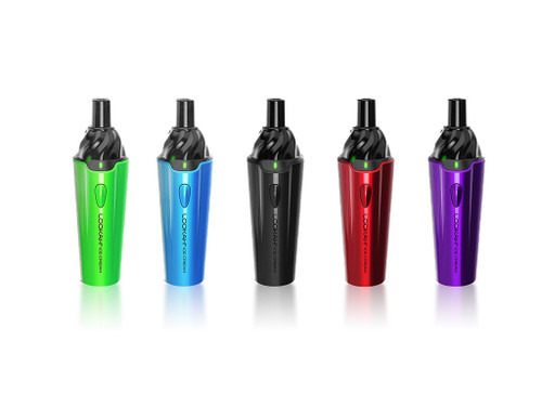 Lookah Ice Cream dry herb vaporizer in green , blue, black, red or purple with ice cream cone shaped top.
