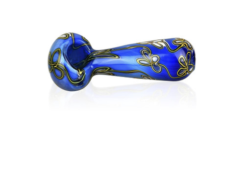 Trippy Floral Double Glass Spoon Pipe 5"
