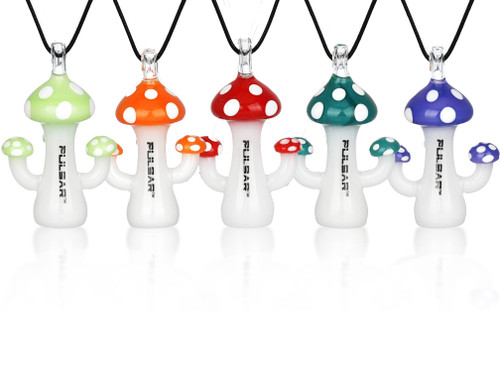 Mushroom One Hitter Necklace with Drawstring Pouch by Pulsar