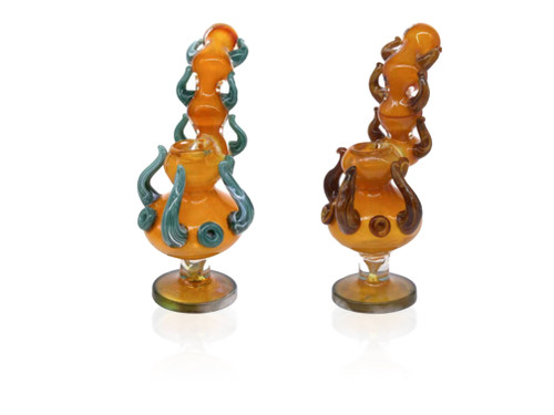 Horned Gold Fumed Bubbler