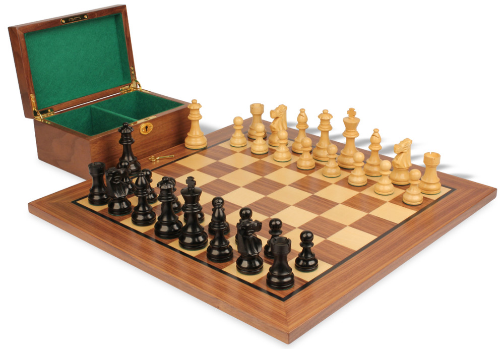 French Staunton Chess Set – Weighted Pieces & Walnut Wood Board 14.75 in. –  Wood Expressions
