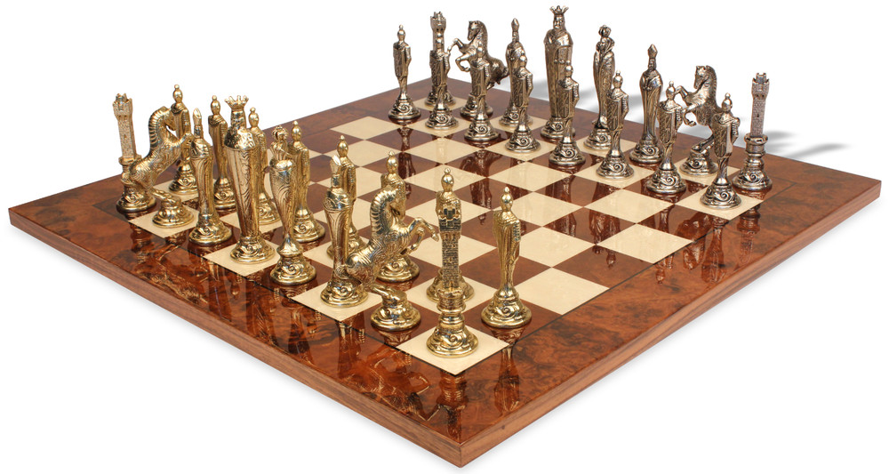 Medieval Venetian Period Gold and Silver Themed Chess Set