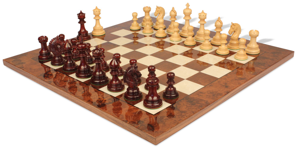 The sheffield Series chess pieces Boxwood & Padauk 4.4 King