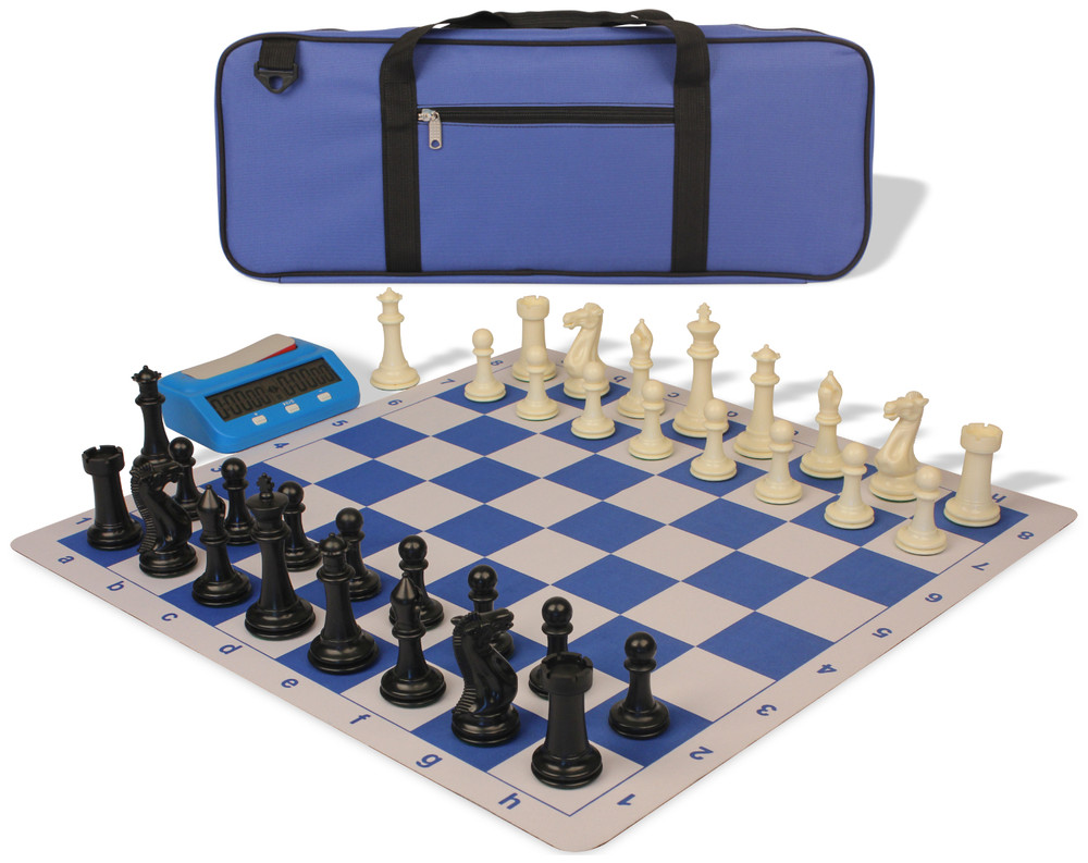 eloria 12 Inch Tournament CHESS Set Basic Plastic Pieces, Canvas