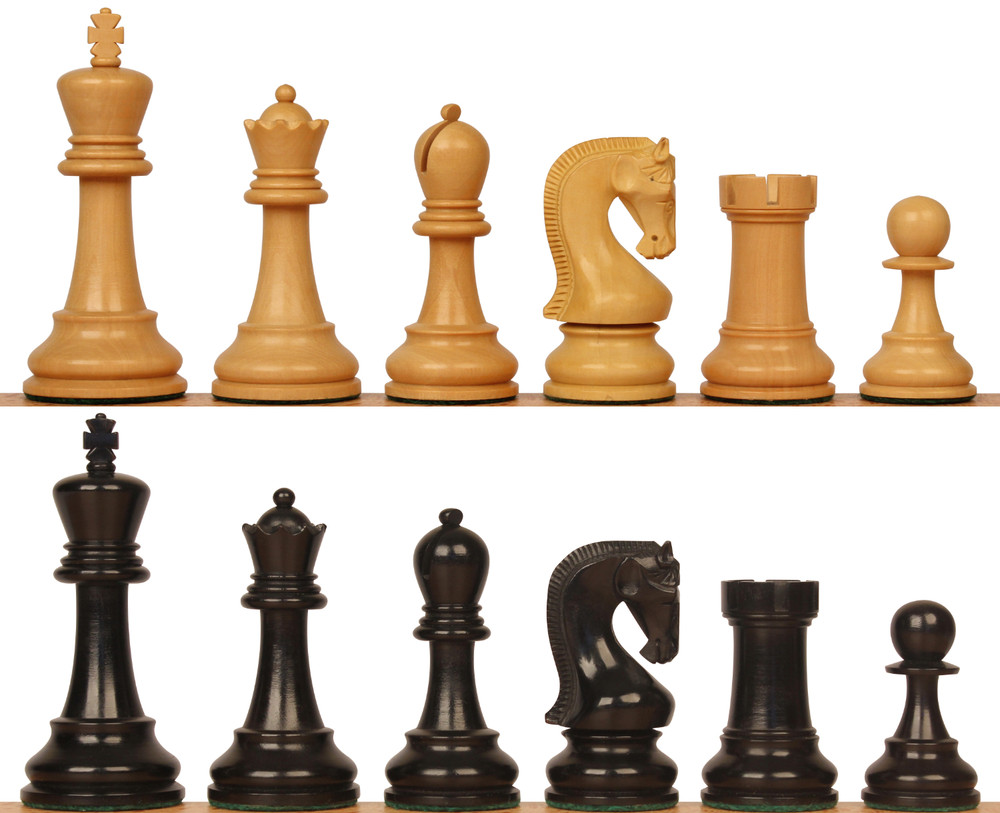 Leningrad Staunton Chess Set with Golden Rosewood & Boxwood Pieces