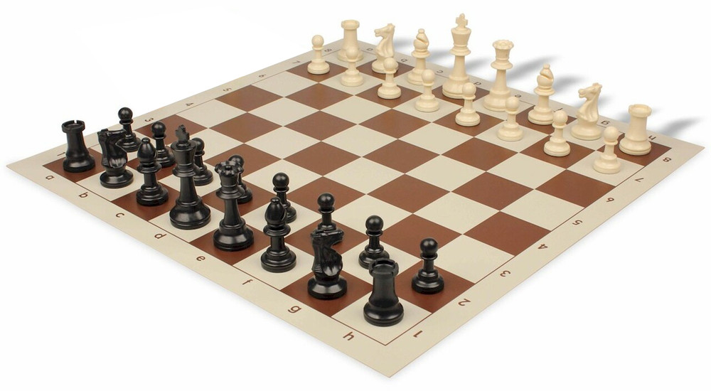 Analysis Chess Pieces – 32 Black & Natural Pieces w/ Felt Bottoms 