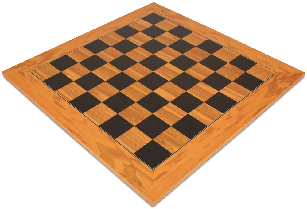 20 Large Olivewood & Wengue Inlaid Wooden Chess Board with 2 Squares