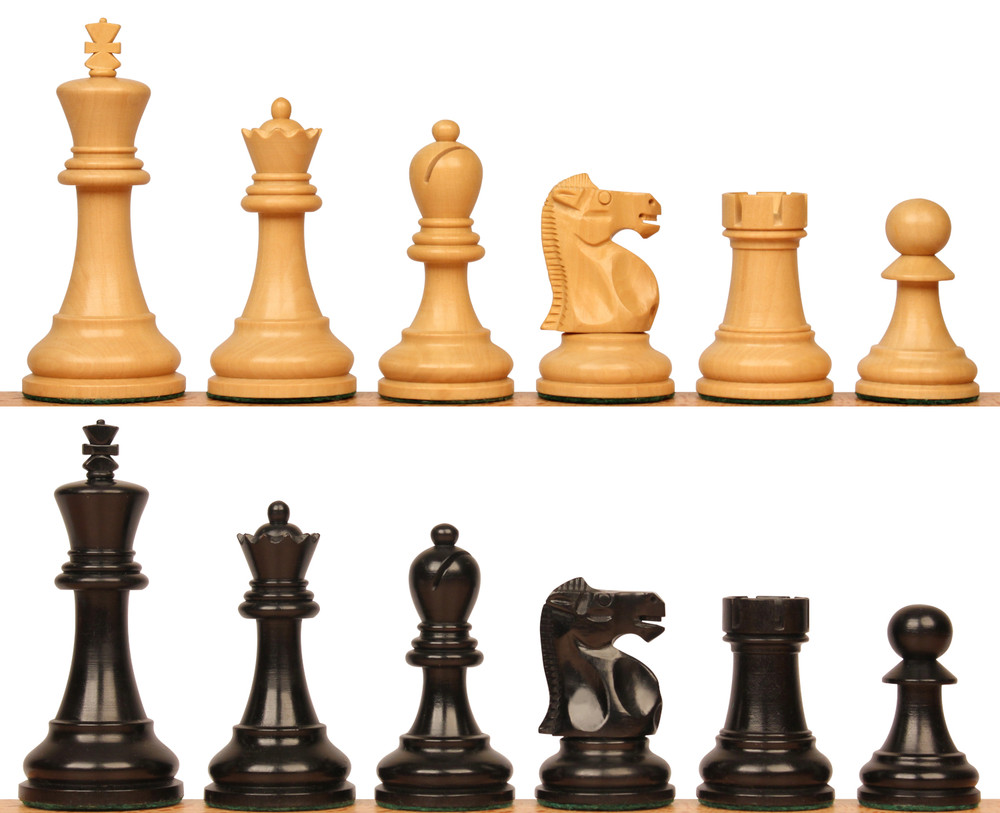 The Bridle Study Analysis Chess Pieces in Ebonized and Boxwood - 3.2 King