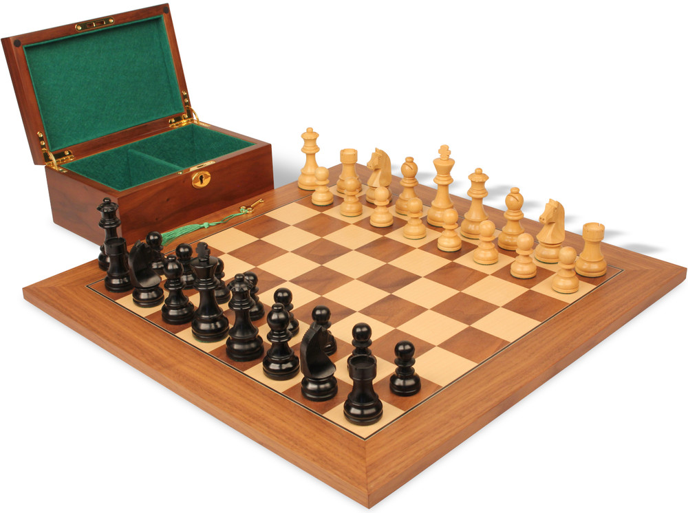 Traditional Staunton Wood Chess Set with a Wooden Board – 15 inch Board  with 3.75 inch King – Wood Expressions