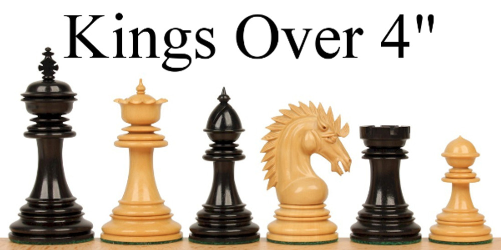 Wood Chess Pieces with Over 4" King