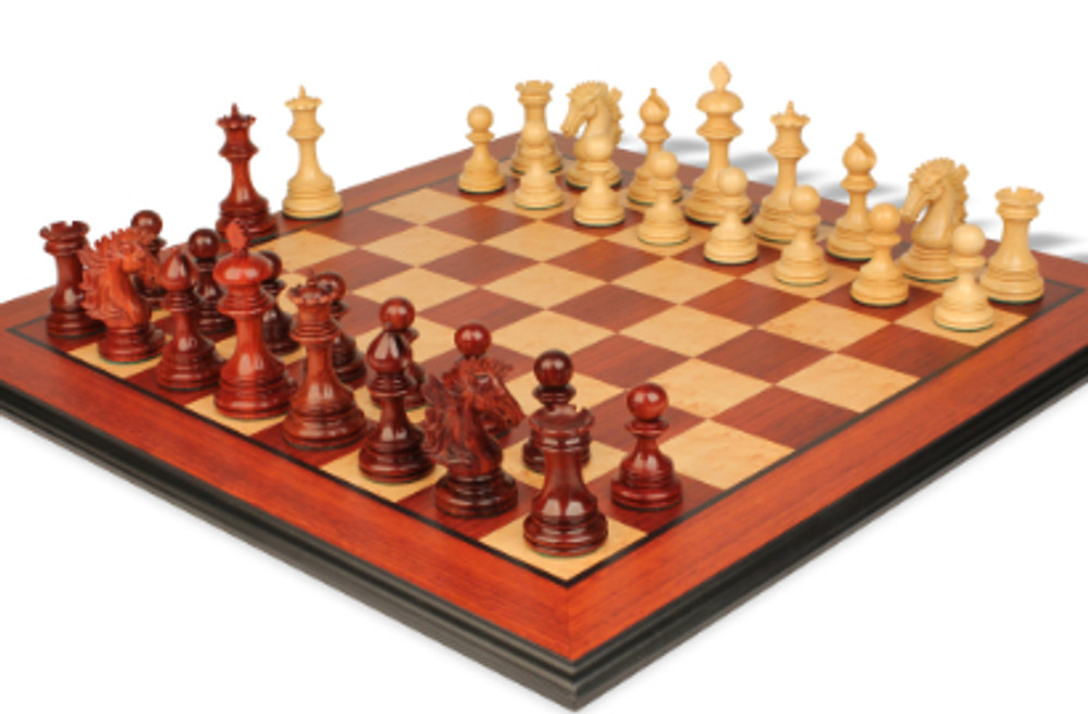 Chess Sets with Molded Edge Padauk Chess Board