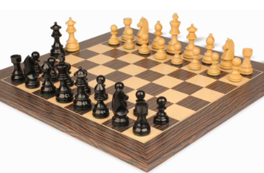 Chess Sets with Deluxe Tiger Ebony Chess Board