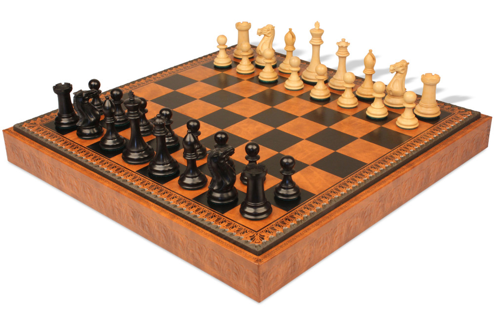 Chess Sets with Leatherette Board & Tray