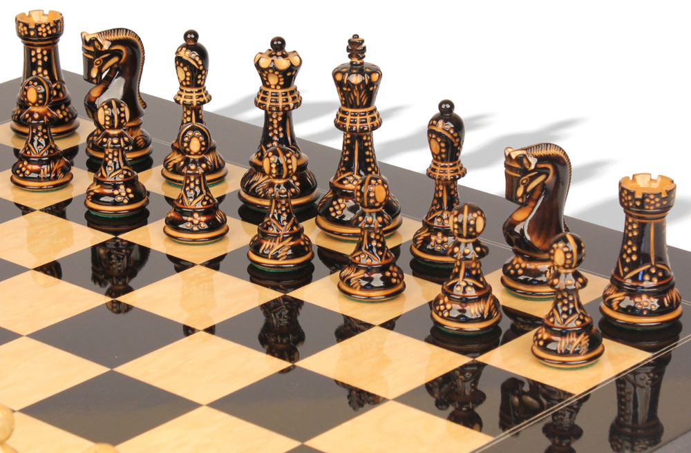 Burnt Boxwood Chess Sets