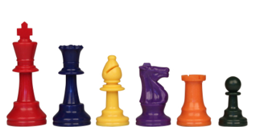 Colorful Plastic Chess Pieces by Half Sets