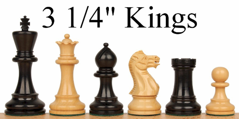 Wood Chess Pieces with 3.25" King