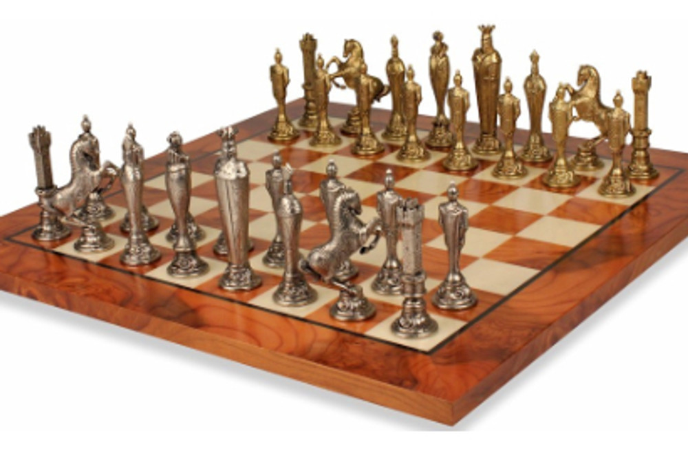 Luxury Metal Chess Sets with Board