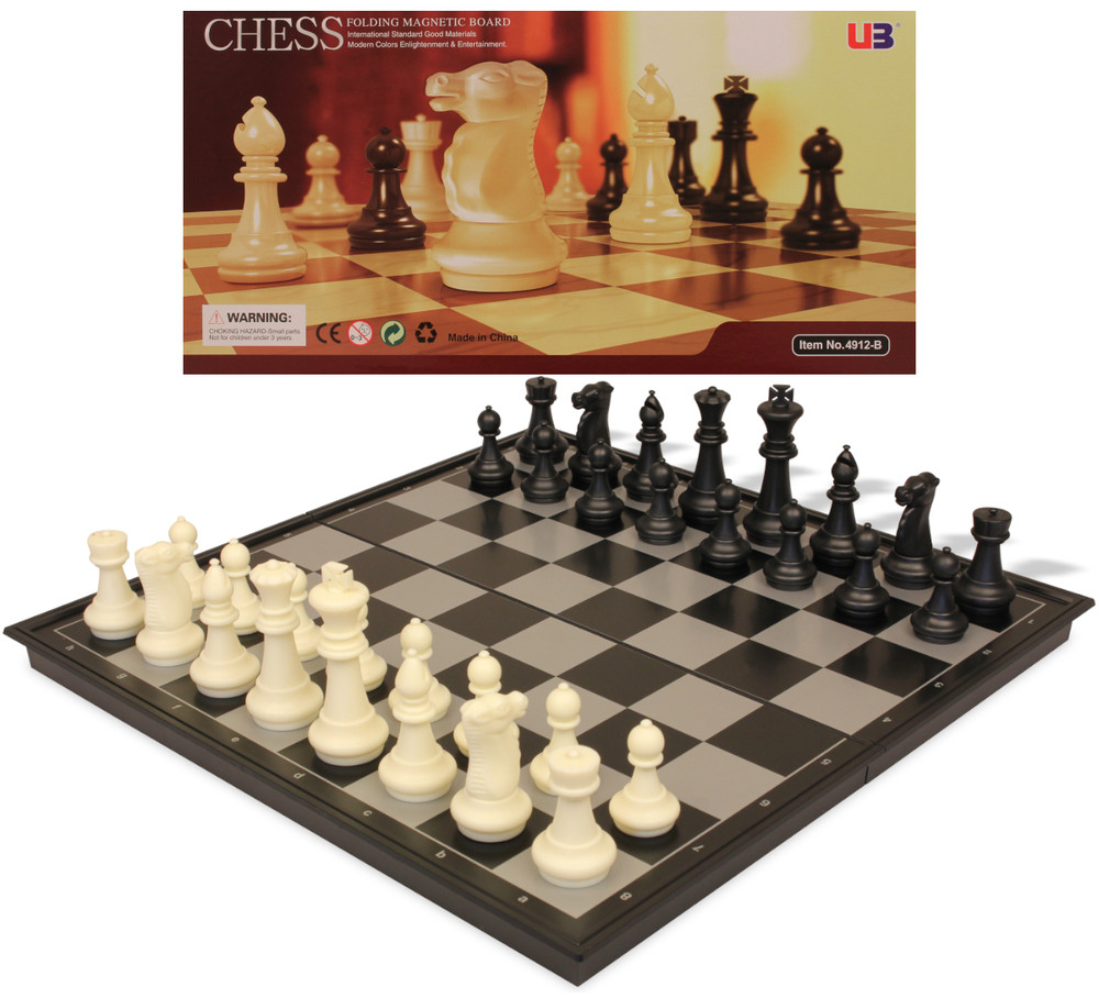 Chess & Checkers Folding Magnetic Travel Set - 9.75