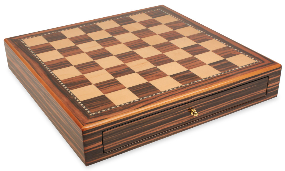 Macassar Ebony & Maple Chess Case - 2" Squares