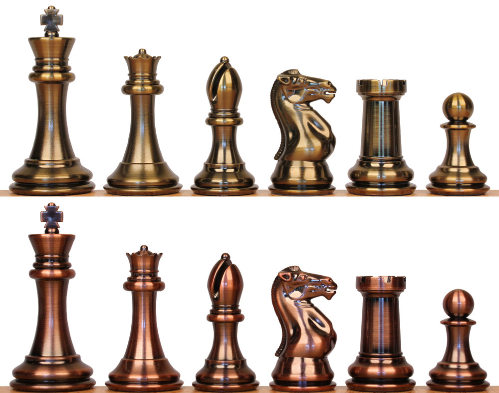 King's Knight Series Triple-Weighted Resin Chess Set - Copper