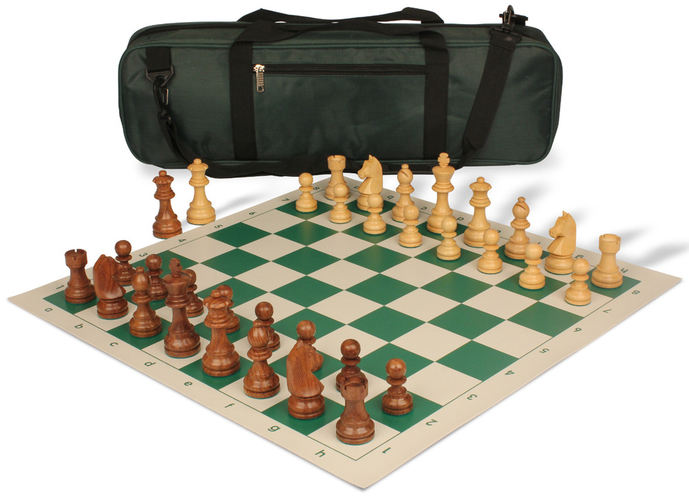 グランドアーカイブ - PTM Chessman set German Knight Carry-All Chess Set Ebonized & Boxwood Pieces