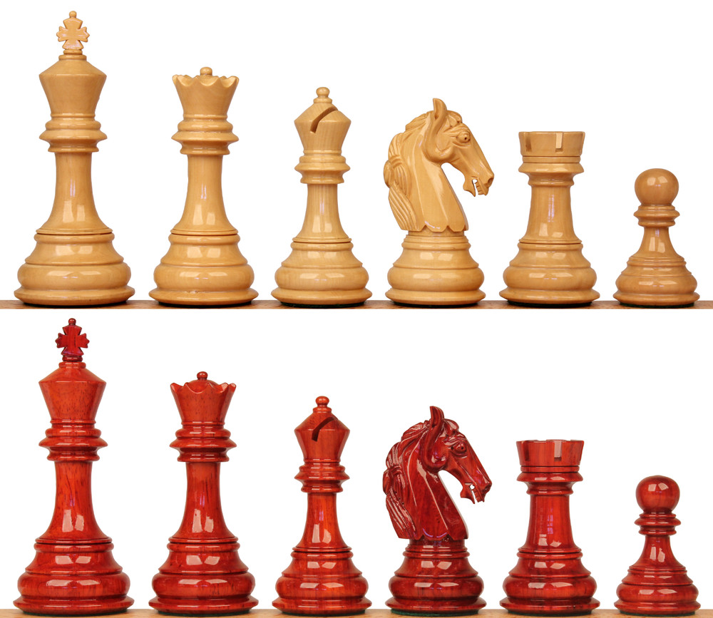 Chess Set – Fierce Knight – Padauk – 3.5” King – The Chess Store
