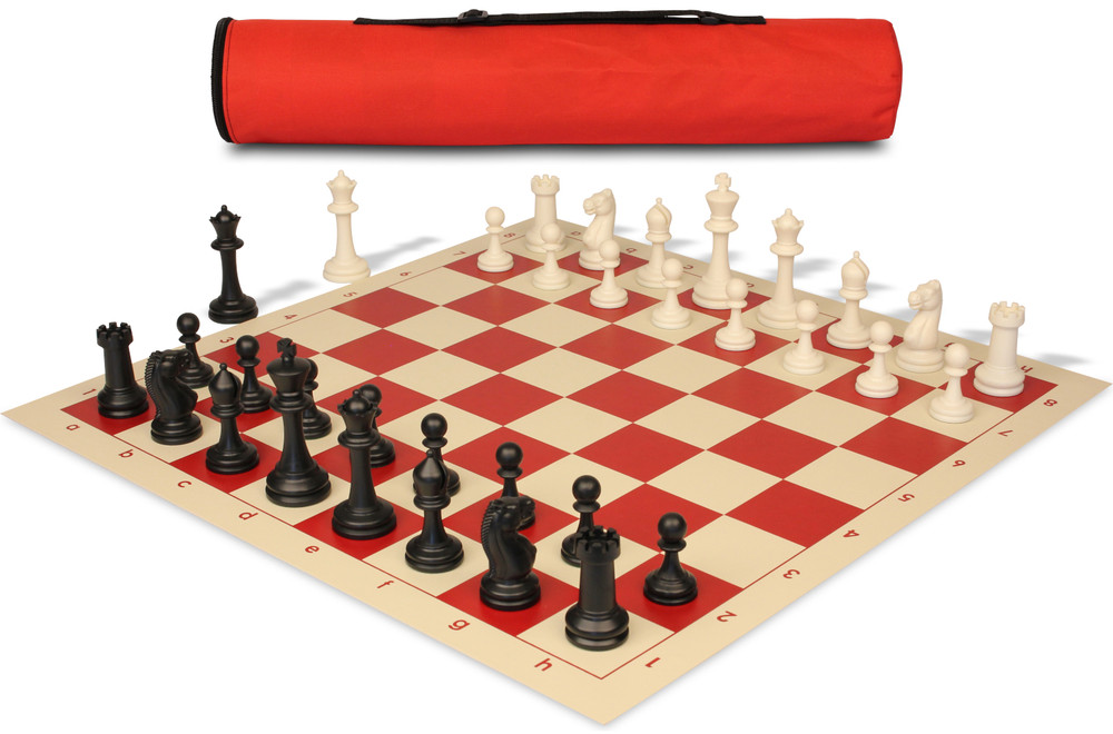 Archer's Bag Master Series Plastic Chess Set Black & Ivory Pieces