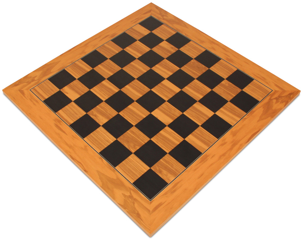 Olive Wood & Black Deluxe Chess Board 2.375" Squares