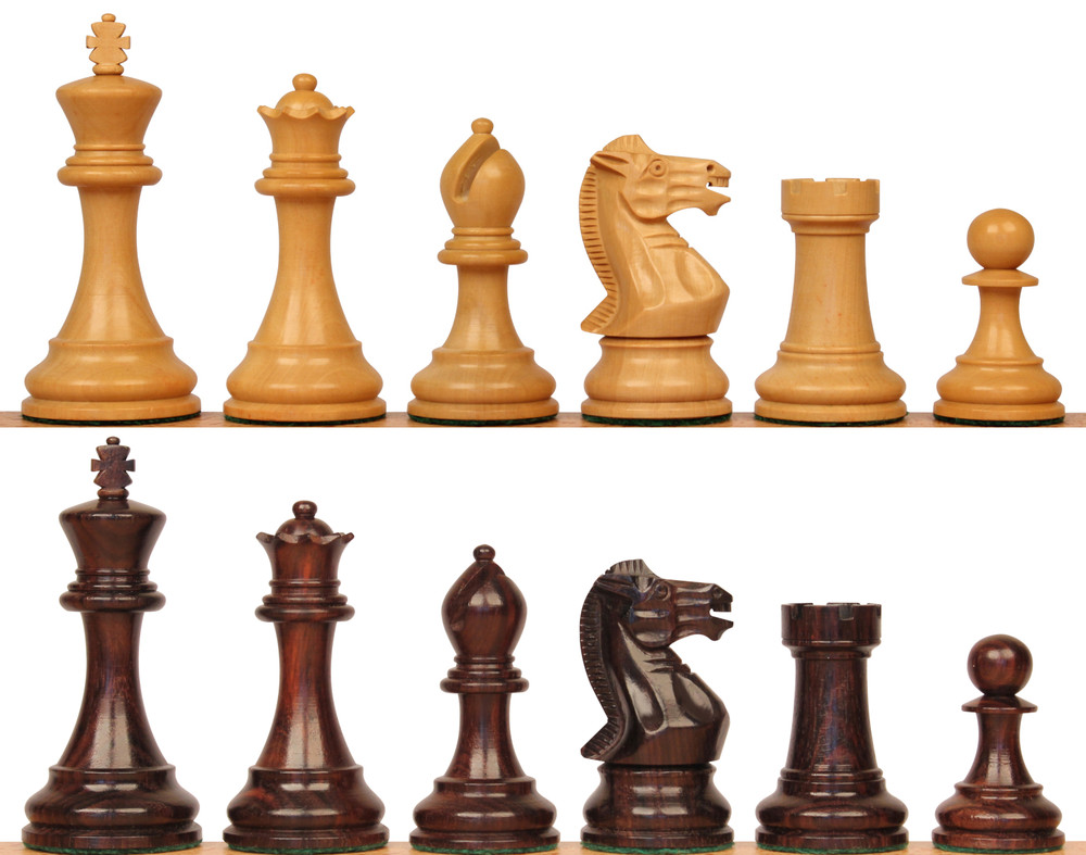 Old English Classic Chess Set with Golden Rosewood & Boxwood