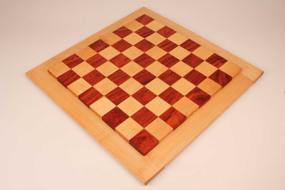 Discontinued badboyboards Traditional Maple & Padauk Solid Wood Chess Board - 2.25" Squares