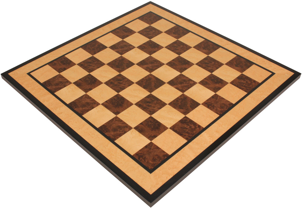 Walnut Burl & Bird's-Eye Maple Special Edition Chess Board - 1.75" Squares