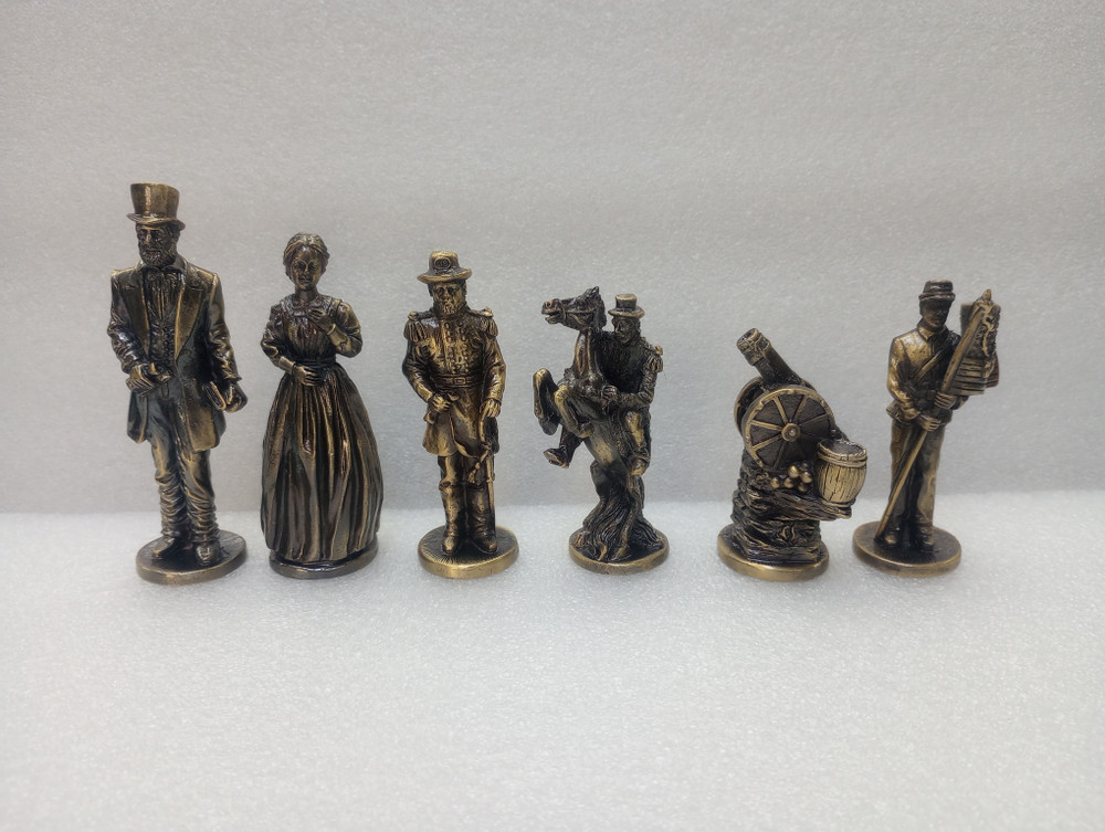 Discontinued Civil War Theme Metal Chess Set with 3.75" king