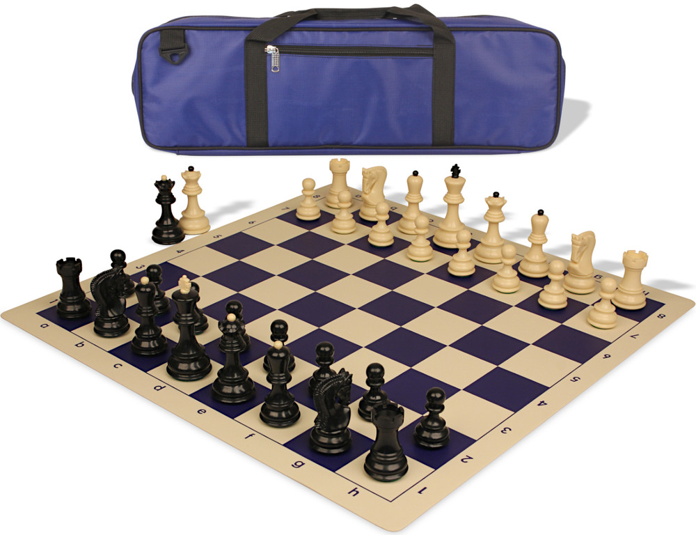 ジャネット　チャイルドホステスセット Zagreb Series Carry-All Plastic Chess Set - Black & Ivory Pieces