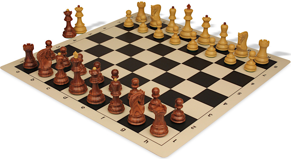 Zagreb Series Plastic Chess Set - Wood Grain Pieces with Vinyl Zagreb Series Plastic Chess Set - Wood Grain Pieces with Vinyl