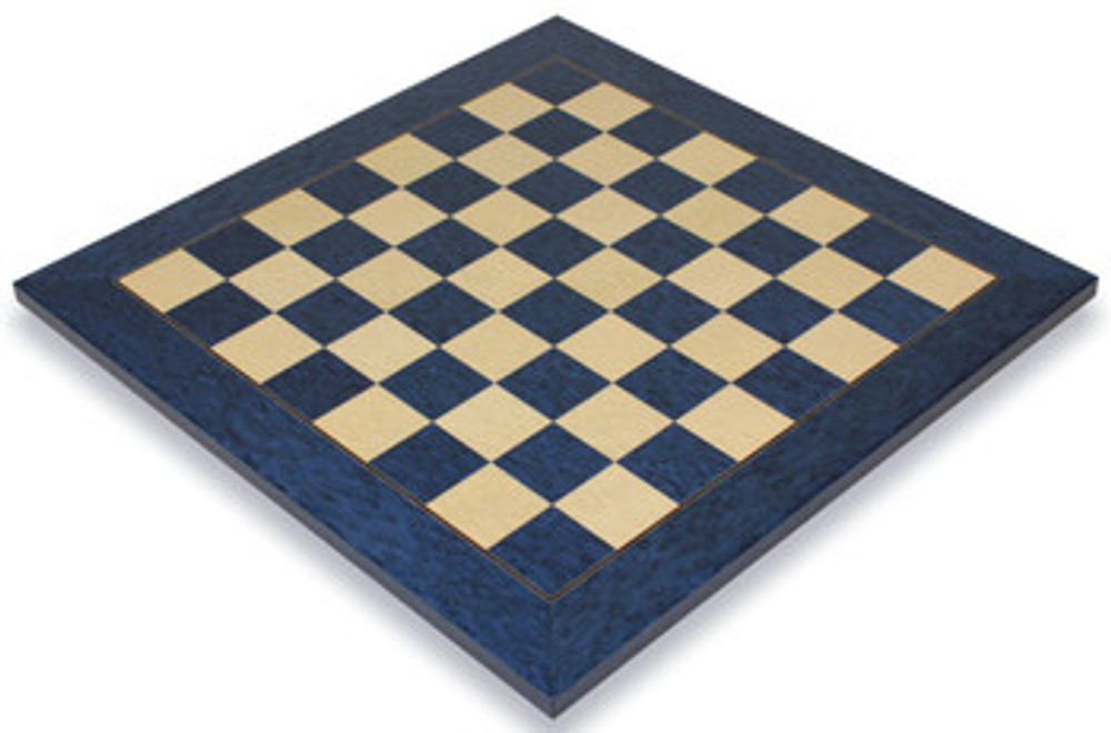 Imperfect Blue Ash Burl & Erable High Gloss Deluxe Chess Board - 2.375" Squares