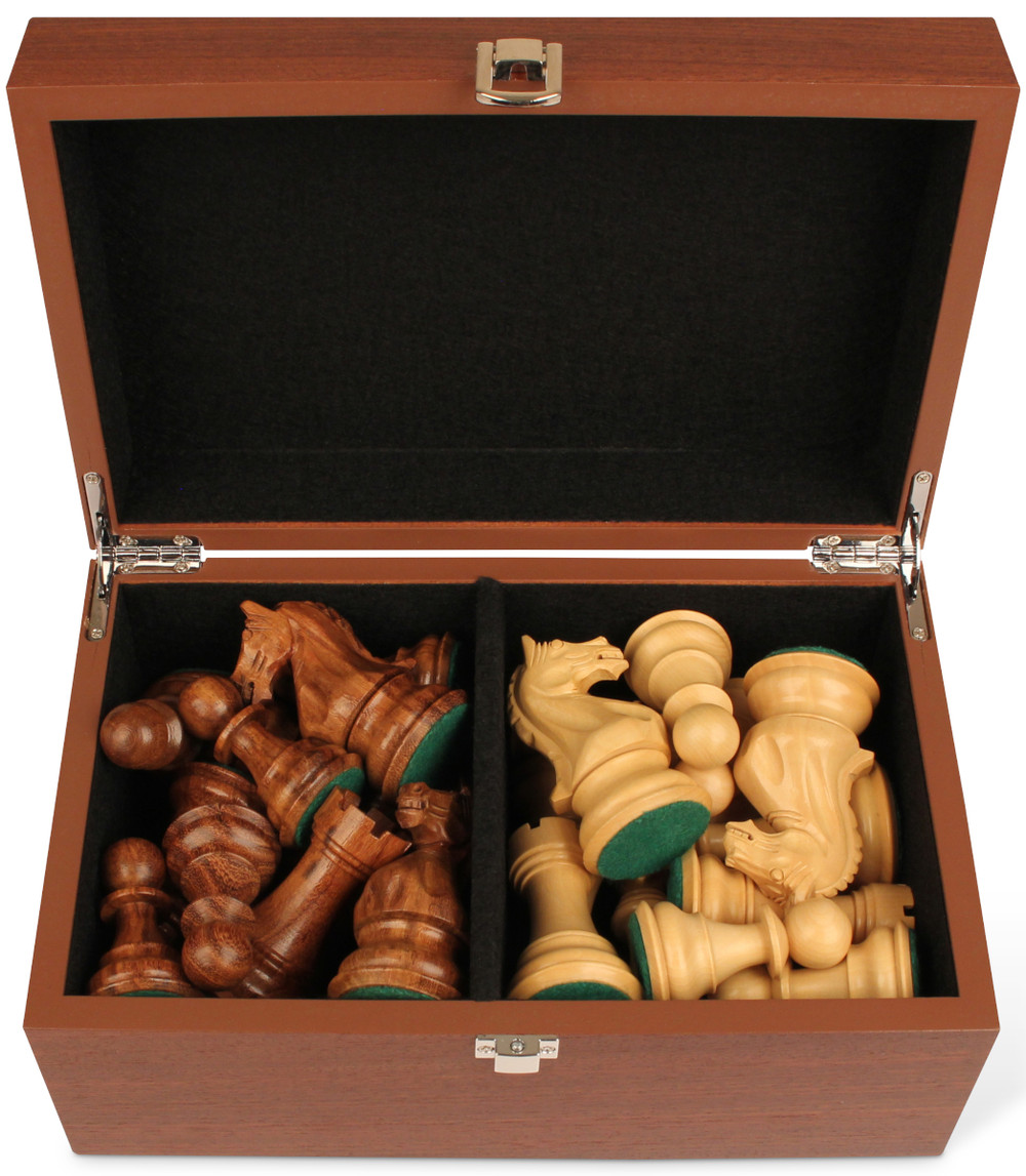 Standard Mahogany Chess Piece Box - Large (Sets with 4