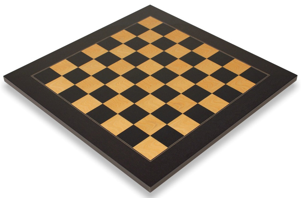 Black & Ash Burl High Gloss Deluxe Chess Board 2.125" Squares