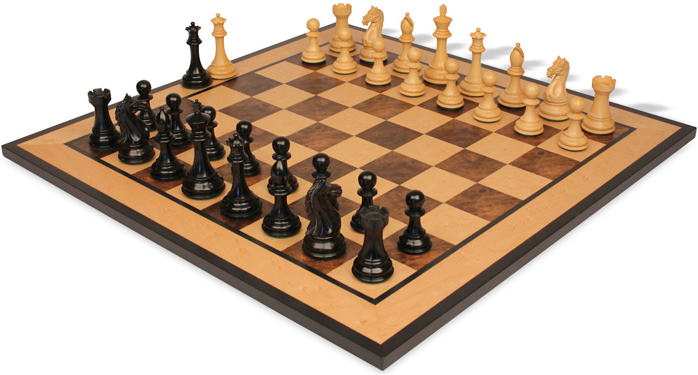 Sets with Walnut & Bird's-Eye Maple Chess Board