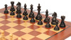Fierce Knight Staunton Chess Set Ebonized and Boxwood Pieces with Mahogany Classic Chess Board 4" King - Ebonized Zoom