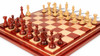 Fierce Knight Staunton Chess Set in African Padauk & Boxwood with Mission Craft African Padauk Chess Board - 3.5" King