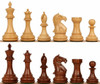 Fierce Knight Staunton Chess Set Golden Rosewood & Boxwood Pieces - 3 .5"  King