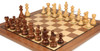 Chess Set Golden Rosewood & Boxwood Pieces Close-Up