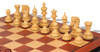 Hadrian Staunton Chess Set Padauk & Boxwood Pieces with Padauk & Bird's Eye Maple Molded Edge Board - 4.4" King
